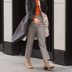 LIKE NEW Uniqlo Beige Smart Ankle 2-Way Stretch Checkered Pants Size Small 26-27